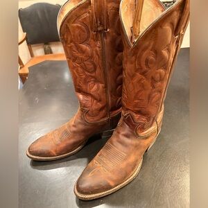 Men's Tony Lama Brown Leather Cowboy Boots